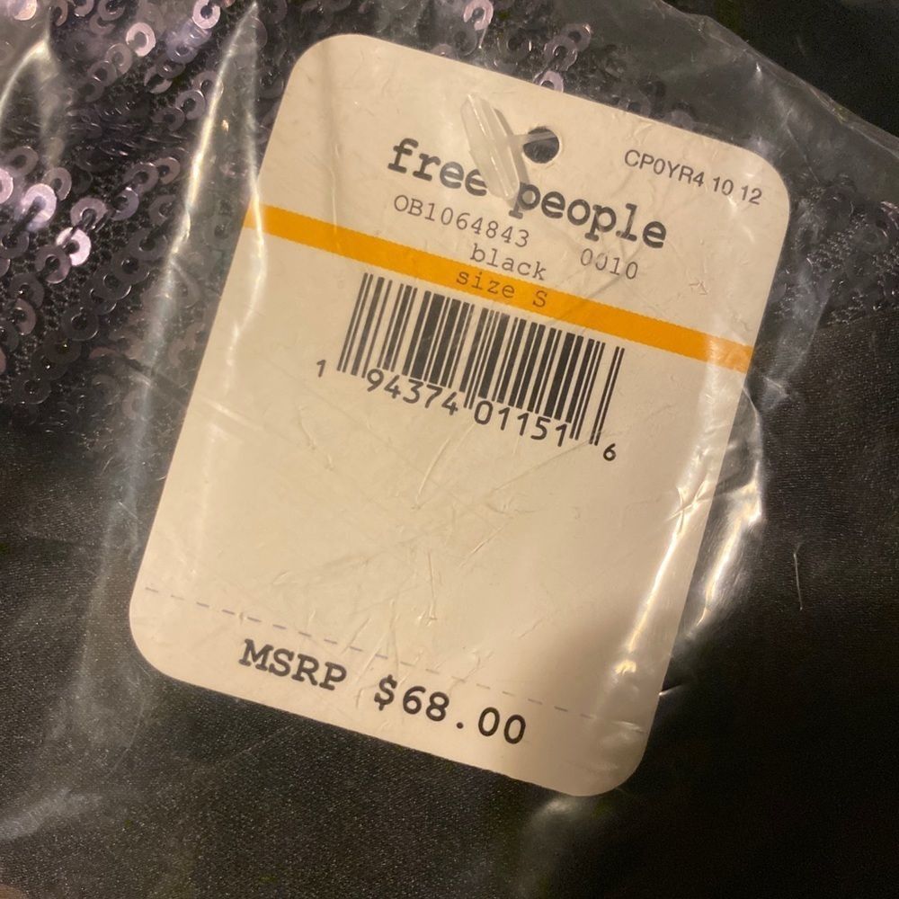 Free People Turn it On Black Sequin Cami Small - Picture 12 of 13